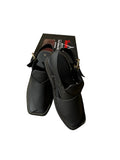 Exquisite craftsmanship of black Mate Zardari handmade Chappal