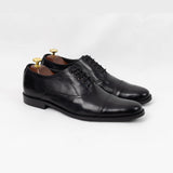 Article M-004 exquisite craftsmanship of OXFORD Black handmade shoes.