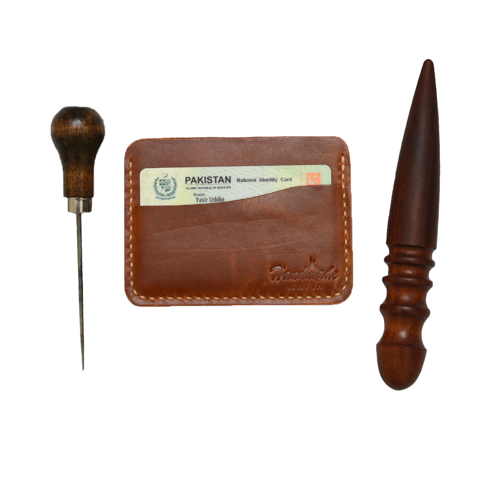 Handmade Brown Color Premium Card Holder Model: W-06