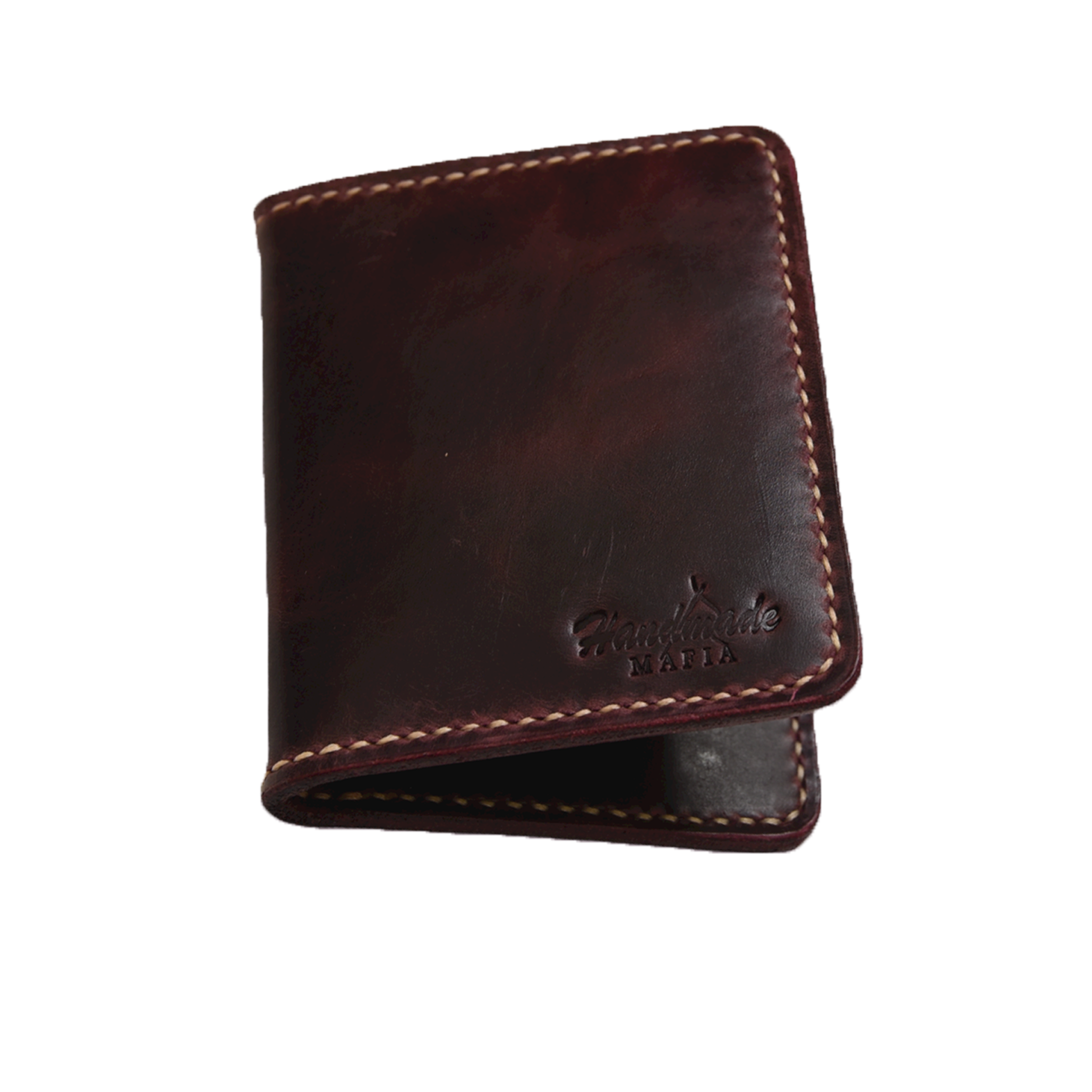 Handmade Bifold Burgundy Color Premium Wallet Model: W-03