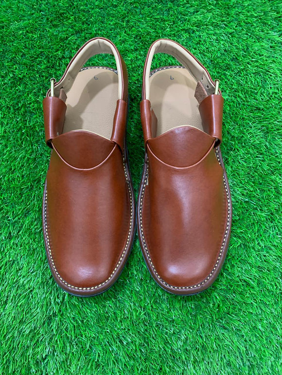 Exquisite craftsmanship of Jeans Brown handmade Chappal