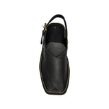 Exquisite craftsmanship of black Mate Zardari handmade Chappal