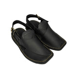 Exquisite craftsmanship of black Mate Zardari handmade Chappal