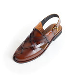 HANDMADE SMART NOROZI CHAPPAL SHINY BROWN