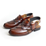HANDMADE SMART NOROZI CHAPPAL SHINY BROWN