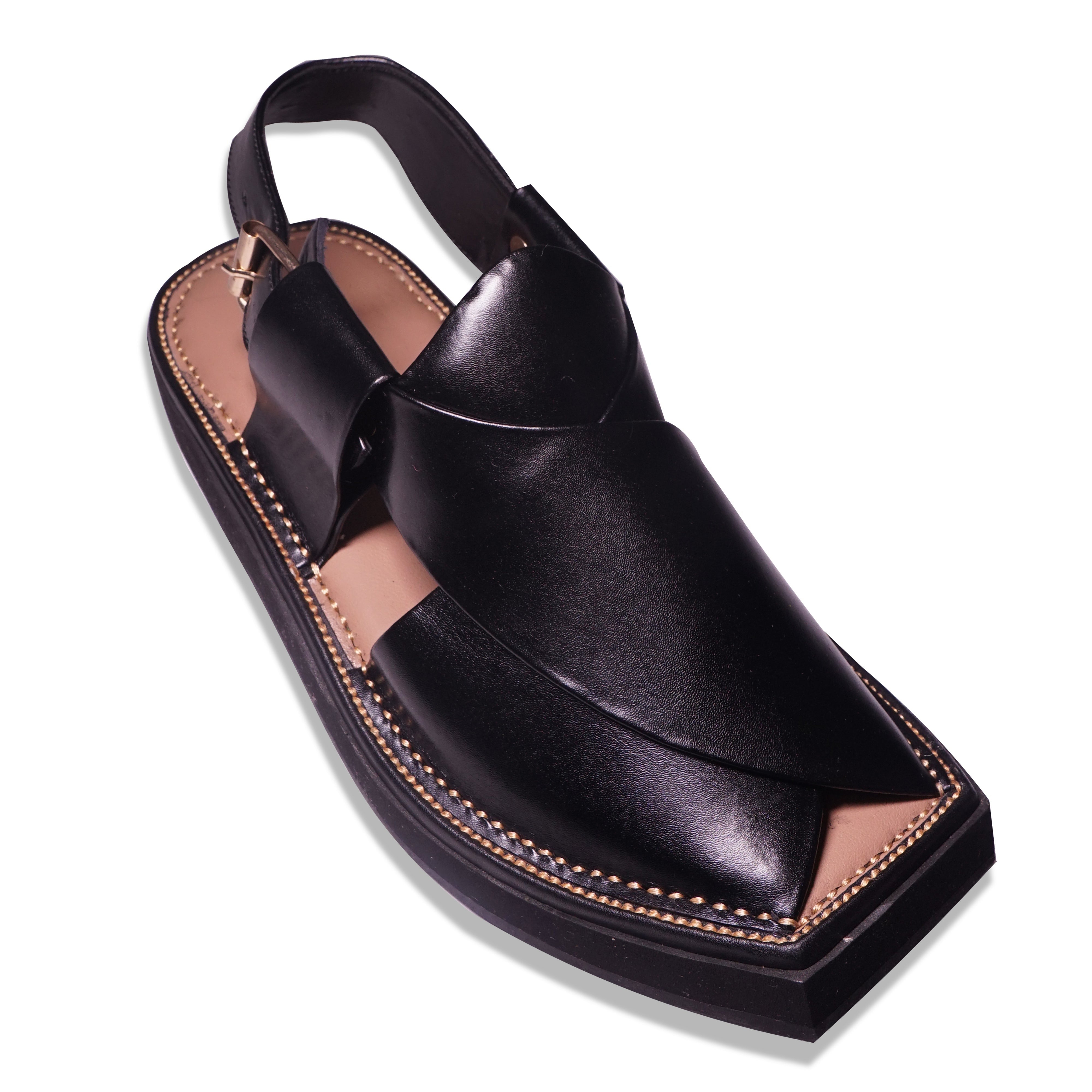 Article M-003 exquisite craftsmanship of black Kaptan chappal