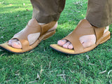 Article M-018 exquisite craftsmanship of Zalmi Panjedar Brown handmade chappal